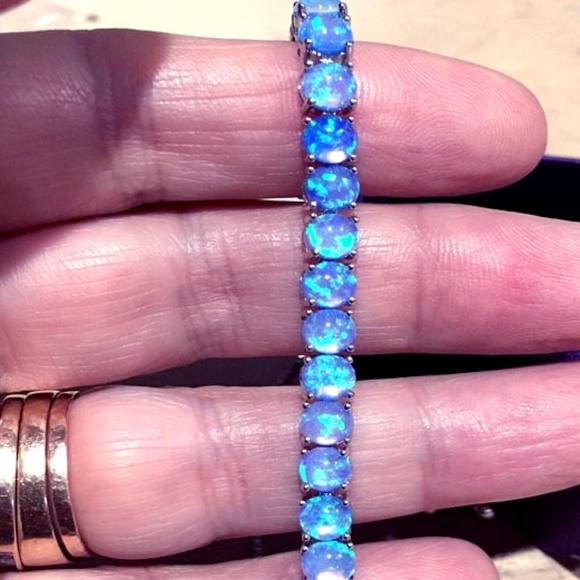 blue fire opal bracelet